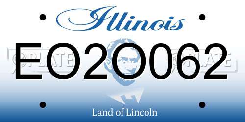 EO2O062 Illinois License Plate