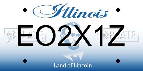 EO2X1Z Illinois License Plate