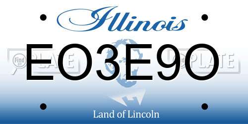 EO3E9O Illinois License Plate