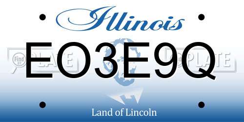 EO3E9Q Illinois License Plate