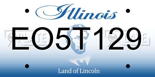 EO5T129 Illinois License Plate