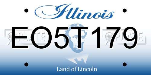 EO5T179 Illinois License Plate