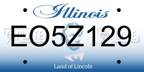 EO5Z129 Illinois License Plate