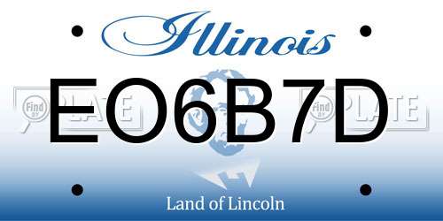 EO6B7D Illinois License Plate