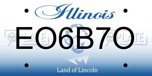EO6B7O Illinois License Plate