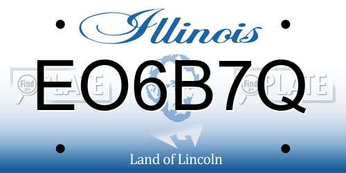 EO6B7Q Illinois License Plate