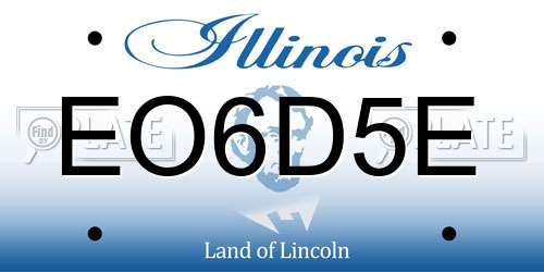 EO6D5E Illinois License Plate