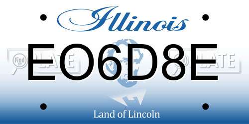 EO6D8E Illinois License Plate