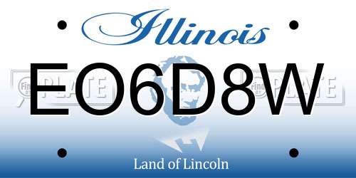 EO6D8W Illinois License Plate