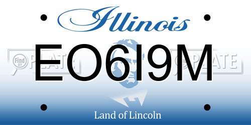 EO6I9M Illinois License Plate