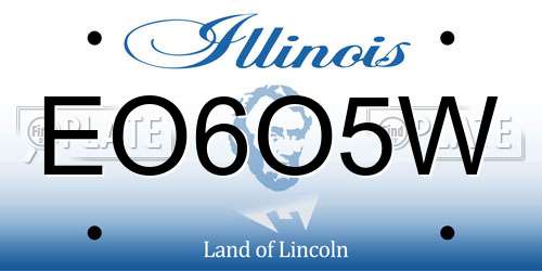 EO6O5W Illinois License Plate