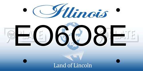 EO6O8E Illinois License Plate
