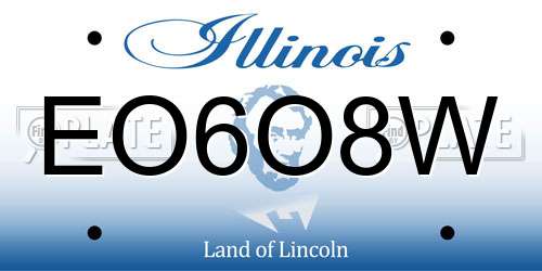EO6O8W Illinois License Plate