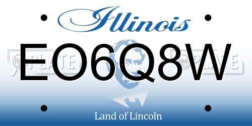 EO6Q8W Illinois License Plate