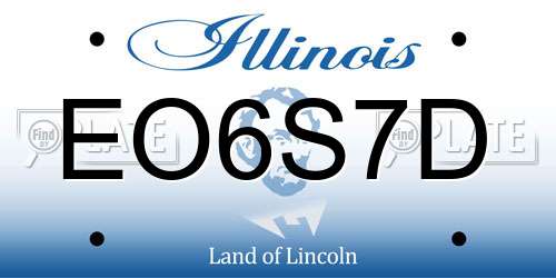EO6S7D Illinois License Plate