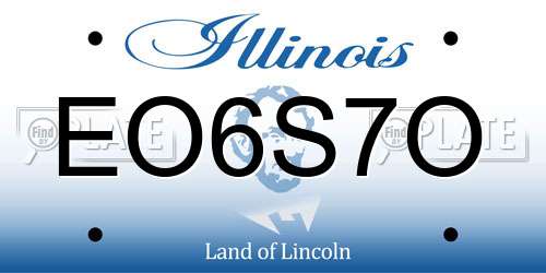 EO6S7O Illinois License Plate