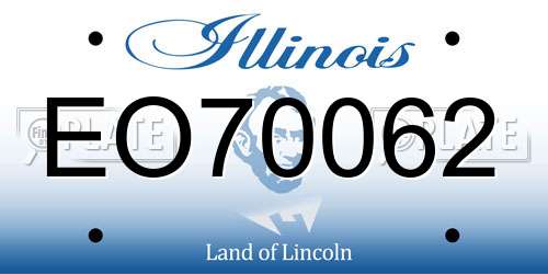 EO70062 Illinois License Plate