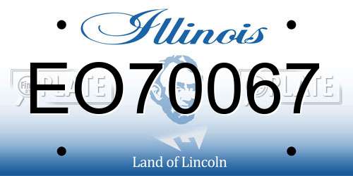EO70067 Illinois License Plate