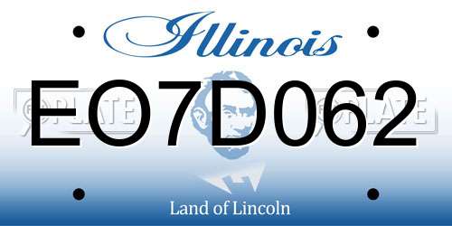 EO7D062 Illinois License Plate