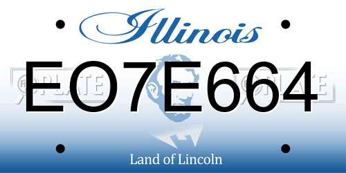 EO7E664 Illinois License Plate