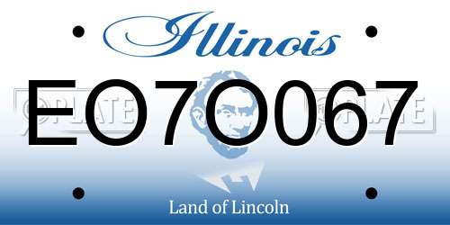 EO7O067 Illinois License Plate