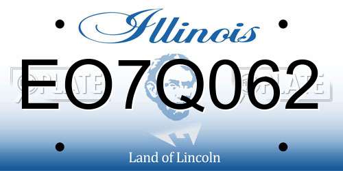 EO7Q062 Illinois License Plate