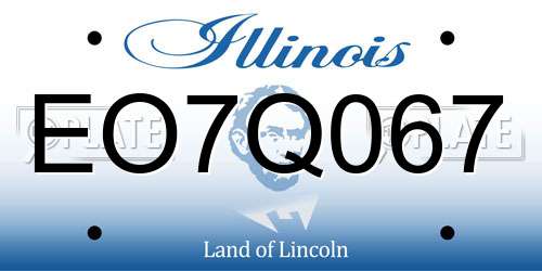 EO7Q067 Illinois License Plate