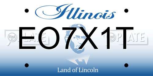 EO7X1T Illinois License Plate