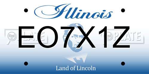 EO7X1Z Illinois License Plate