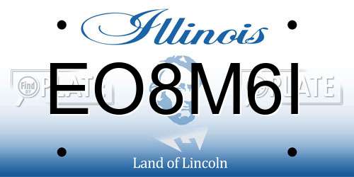 EO8M6I Illinois License Plate