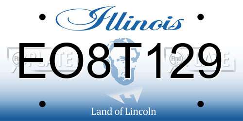 EO8T129 Illinois License Plate
