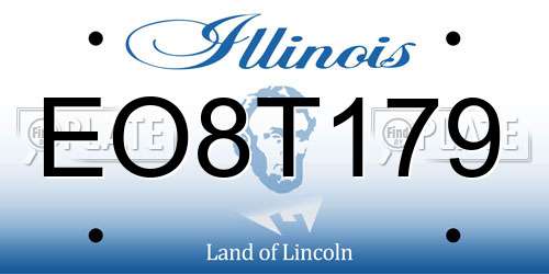 EO8T179 Illinois License Plate