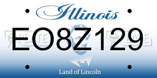 EO8Z129 Illinois License Plate