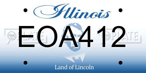 EOA412 Illinois License Plate