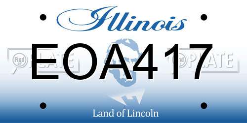EOA417 Illinois License Plate