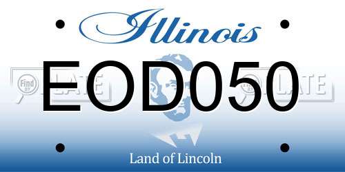 EOD050 Illinois License Plate
