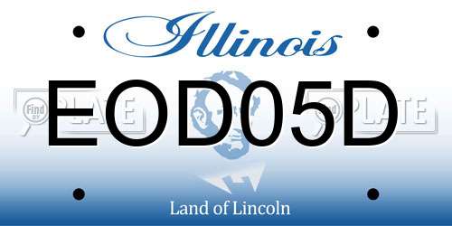 EOD05D Illinois License Plate