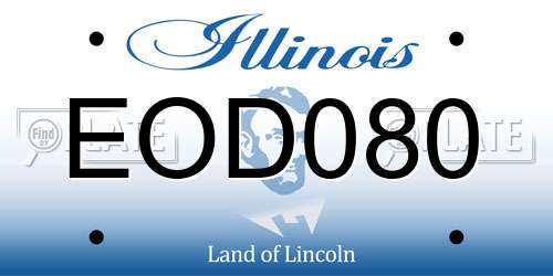 EOD080 Illinois License Plate