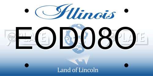 EOD08O Illinois License Plate