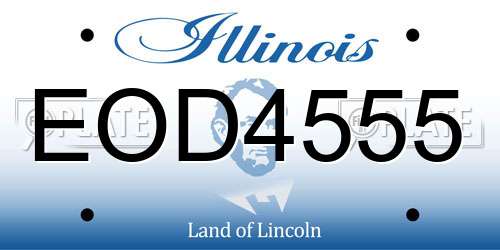EOD4555 Illinois License Plate