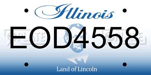 EOD4558 Illinois License Plate