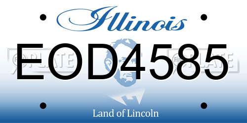 EOD4585 Illinois License Plate