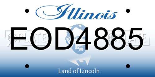 EOD4885 Illinois License Plate