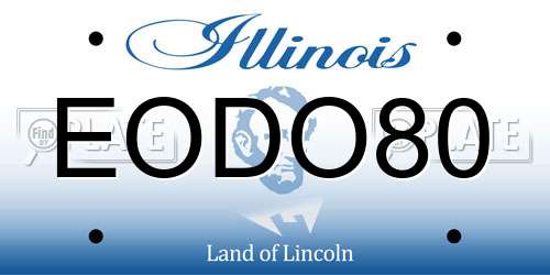 EODO80 Illinois License Plate