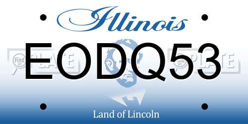 EODQ53 Illinois License Plate