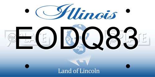 EODQ83 Illinois License Plate