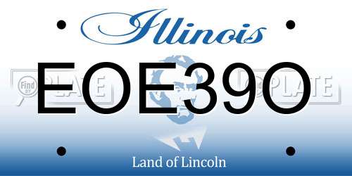 EOE39O Illinois License Plate