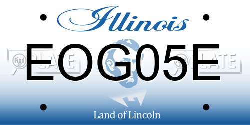 EOG05E Illinois License Plate