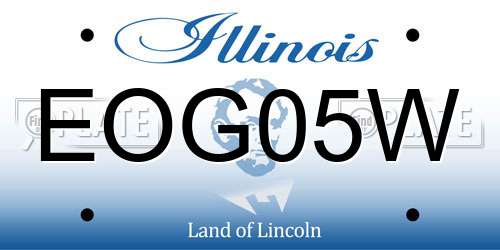 EOG05W Illinois License Plate
