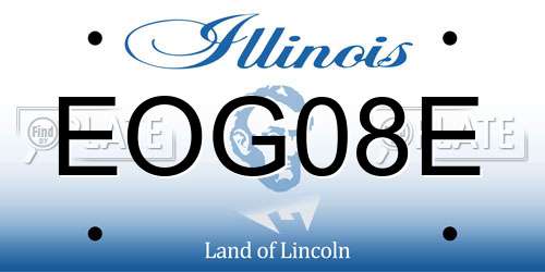 EOG08E Illinois License Plate